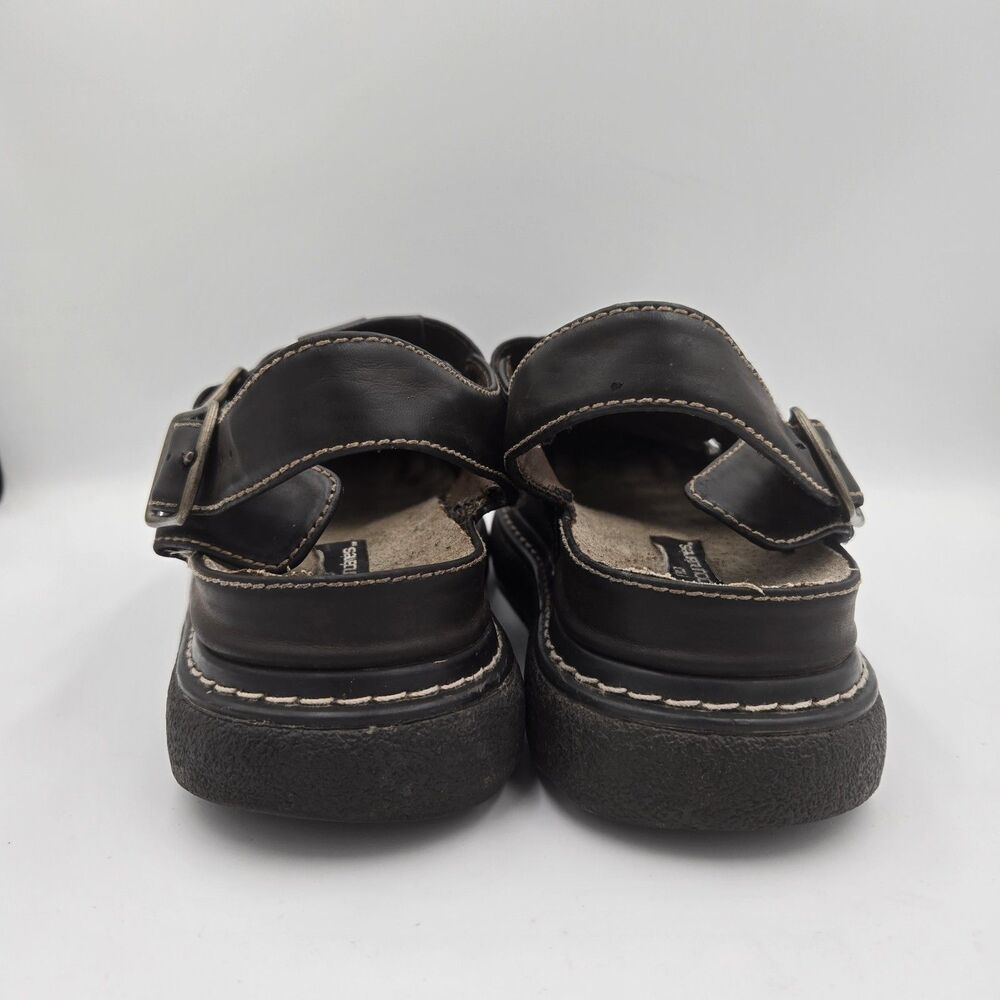 Y2K VTG No Boundaries 10 Haley Chunky Sandals Brown Leather Platform 90s Grunge - Picture 2 of 12